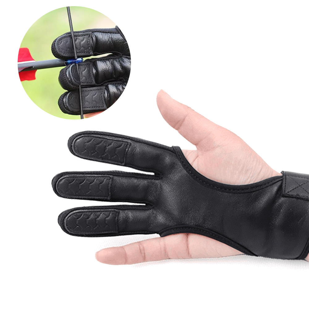 Archery Target Face - Professional Archery Three-finger Sheepskin Gloves Non-slip