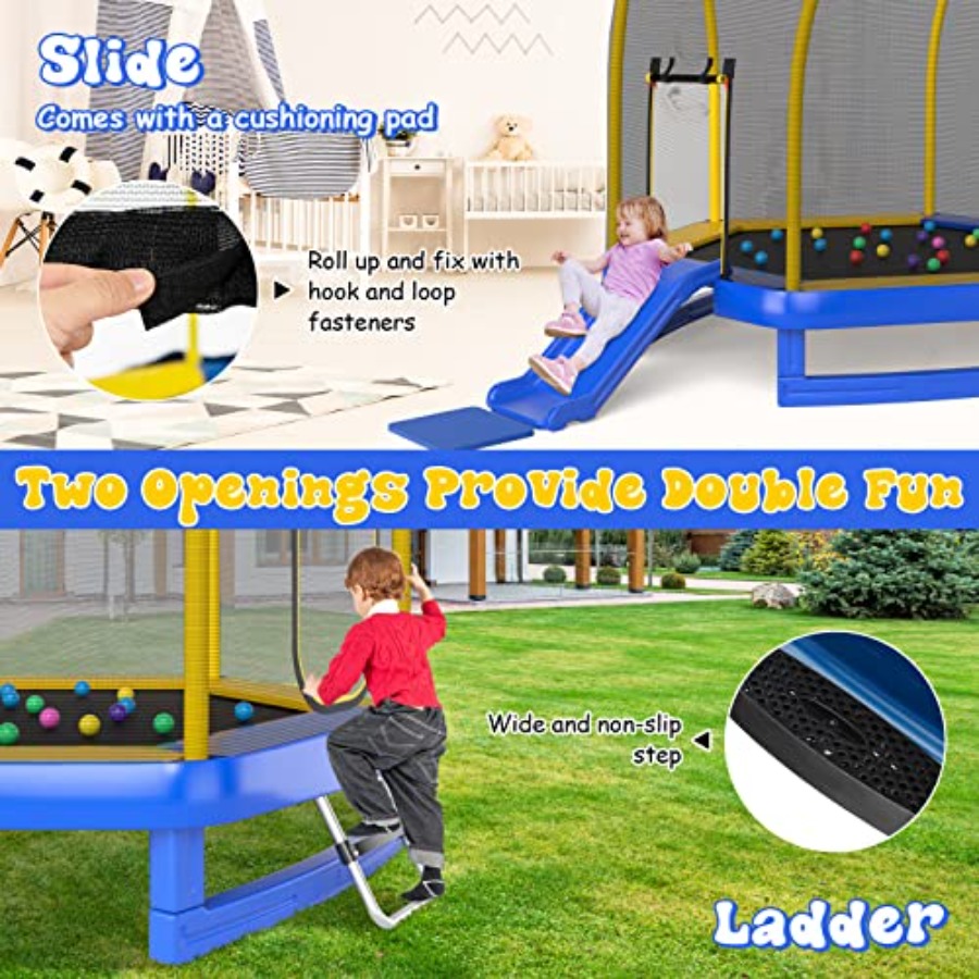 7 FT Trampoline With Ladder Sl - Trampoline Spring Cover 评论和价格