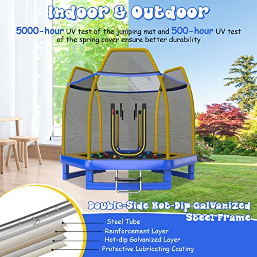 7 FT Trampoline With Ladder Sl - Trampoline Spring Cover 评论和价格